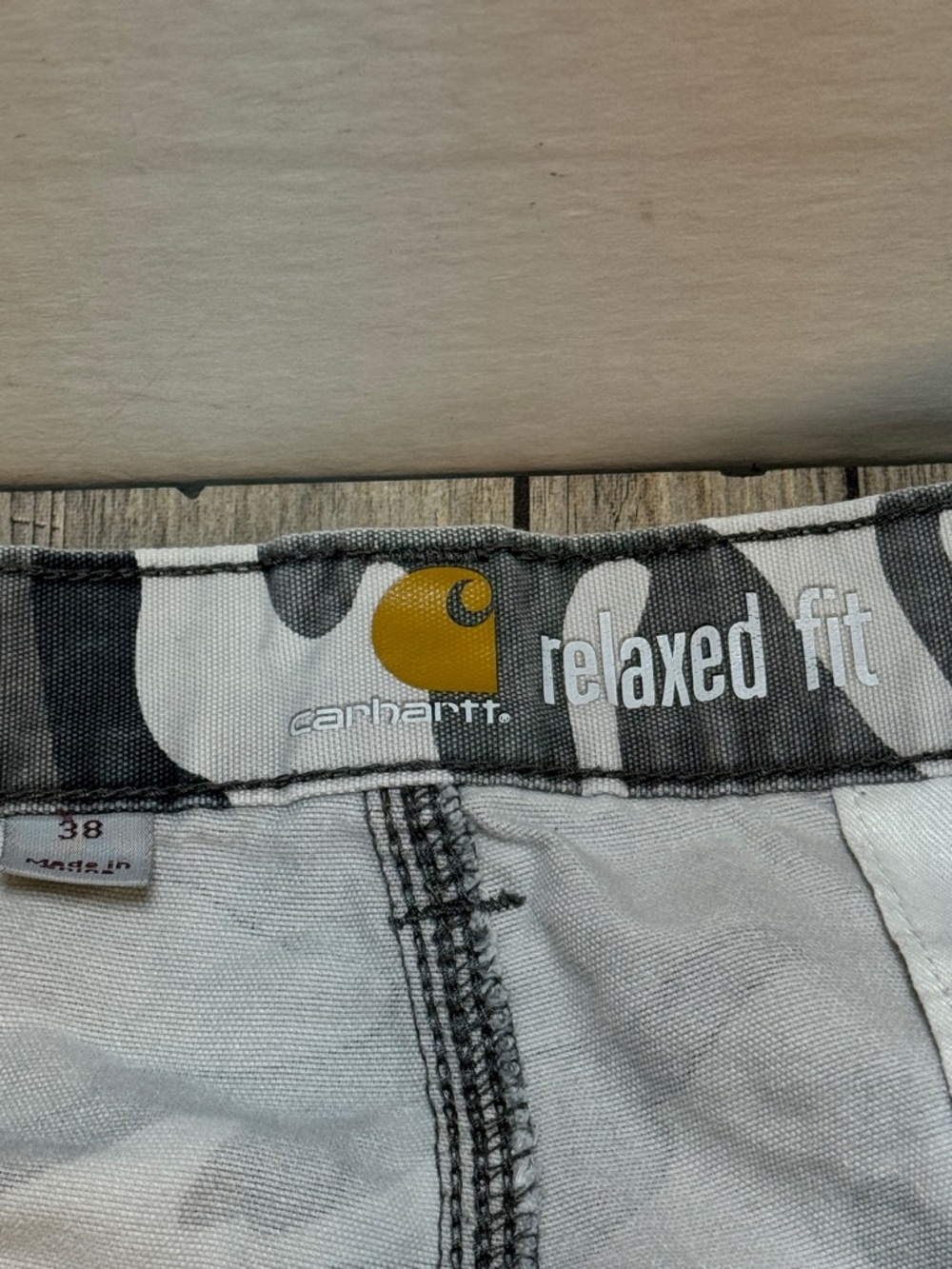 Carhartt Shorts Men’s 38 Gray Camo Cargo Relaxed Fit 11 Inseam Workwear Summer - Picture 5 of 8